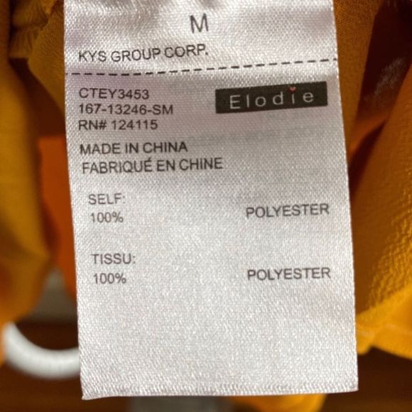 ELODIE Women’s Gold Scalloped Peplum Tank Top Sz Medium NWT - Picture 12 of 12